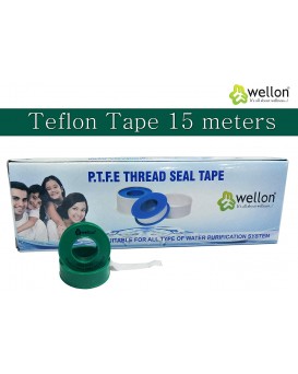 Wellon Teflon Tape PTFE Thread seal Tape 12 mm x 15 meters for Plumbing, Pipe Fittings, fix Water leakage, Protects thread, giving required tightness for Aquarium, Water tanks, Taps (Green,Pack of 10)