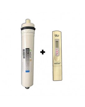Wellon Polyurethane 100 GPD RO Membrane and Digital LED TDS Meter for Water Purifier (Gold)