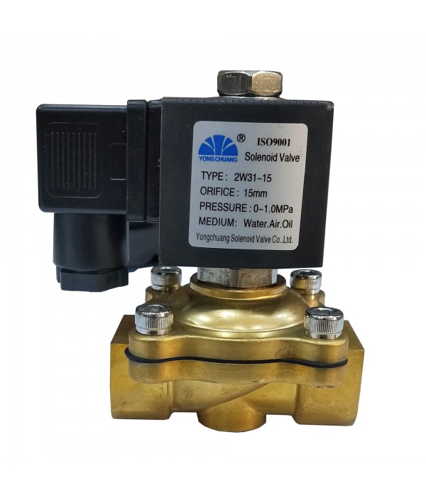 Wellon YONG CHONG  AC220V 1/2" Brass Electric Solenoid Valve for Industrial & Commercial Water Purifiers