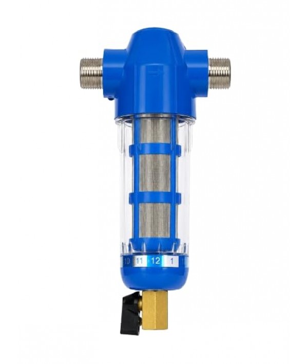 Wellon FirstGuard Spin 3/4 Inch | Reusable Spin Down Sediment Water Filter | Washable Stainless Steel Mesh | Whole House Pre Filter for Borewell, Municipal Water, Overhead Tank & Pump Protection
