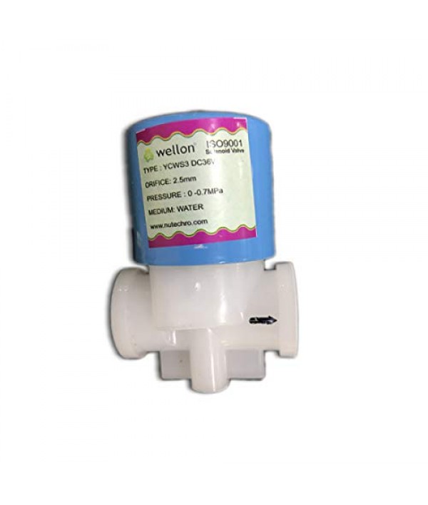 WELLON Blue High Quality 36V DC Solenoid Valve Suitable for All Types of RO Water Purifier (Jacco) with connectors WELLON Blue High Quality 36V DC Solenoid Valve Suitable for All Types of RO Water Purifier (Jacco) with connectors