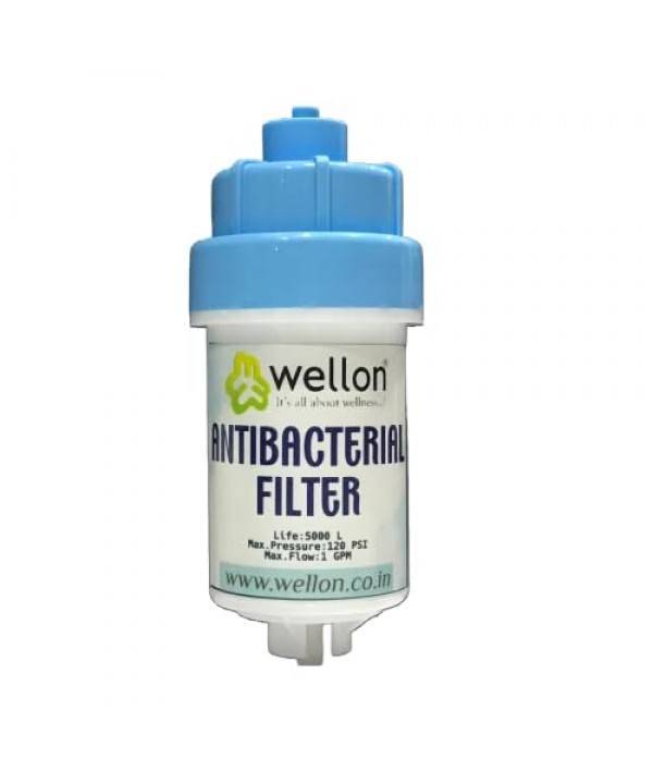 Wellon Plastic 4" Anti Bacterial Filter for All Types of Water Purifiers (Black)