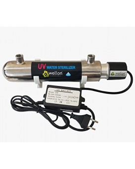 WELLON Stainless Steel UV Kit includes Heavy Duty UV Barrel and Original Phil!ps UV Light/Lamp with UV Choke/Adapter 6W for all water Purifier
