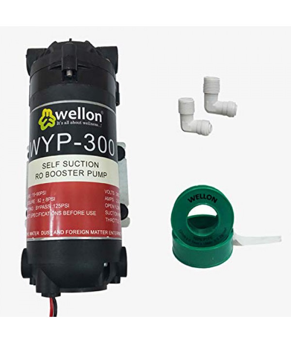 Wellon Ro Booster Pump 300 GPD with Connectors for Any Water Purifier :ISO 9001:2008 Company
