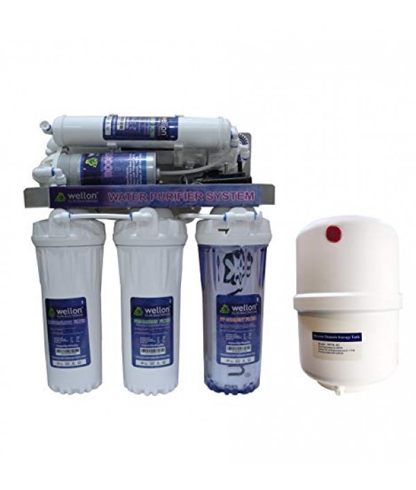 WELLON 15 LPH Openflow Under-Sink RO Water Purifier + Wellon 10 Liter Storage Tank