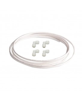 Wellon Ro Food Grade 10 m Pipe Tube 1/4 Inch for All Types of Water Purifier and 4 Pieces 1/4 ELBOW Connector. (WHITE)