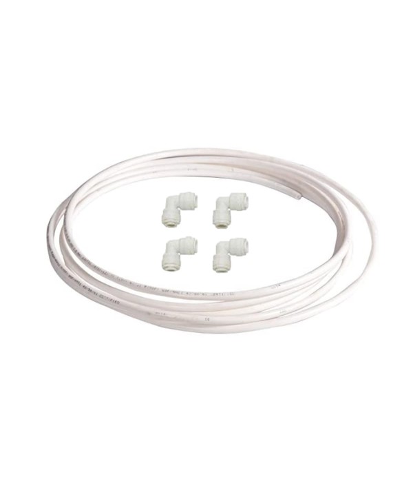 Wellon Ro Food Grade 10 m Pipe Tube 1/4 Inch for All Types of Water Purifier and 4 Pieces 1/4 ELBOW Connector. (WHITE)