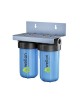 Wellon Two Stage 10-Inch Mainline Hard Water Filter for Tank |Water Softener for Home |Applicable for 1BHK Home with High Sediment |Whole House Water Filter | Wall/Floor Mount.(1 BHK - High Sediment)