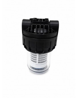 Wellon FirstGuard Mainline 3/4" Whole House Sediment Water Filter | Reusable Stainless Steel Mesh Filter | Removes Mud, Sand, Rust & Silt | Transparent Housing