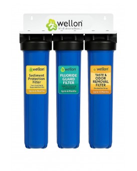 Wellon 3-Stage Fluoride & Chemical Guard Water Filter System – Sediment | Fluoride | Odor & Taste