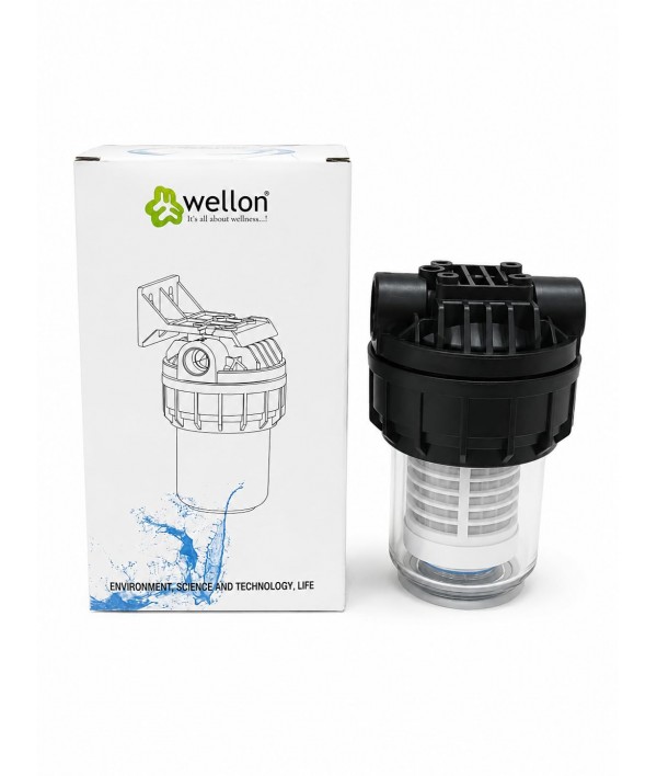 Wellon FirstGuard MainLine 1/2" Whole House Sediment Water Filter | Reusable Stainless Steel Mesh Filter for Complete Home Water Protection