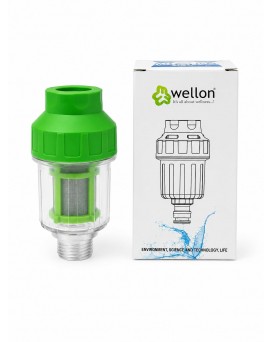 Wellon FirstGuard Appliance Guard Plus 1/2" Water Filter | Stainless Steel Mesh + Polyphosphate Scale Protection Filter for Geyser, Washing Machine, RO & Home Appliances