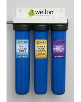 Wellon 3-Stage Bacteria & Turbidity Control Water Filter System – Turbidity | Odor & Taste | Germ Protection