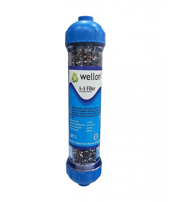 WELLON Anti-Oxidant Alkaline Filter 10 in 1 with pH Increase, Micro Clustering & ORP Reduction Suitable for All Types of Water purifiers.