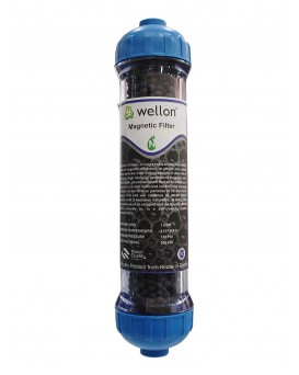 WELLON 10" Magnetic Iron Removal Filter with Magnetic Mineral Bio Ceramic Balls for All Types of Water Purifiers
