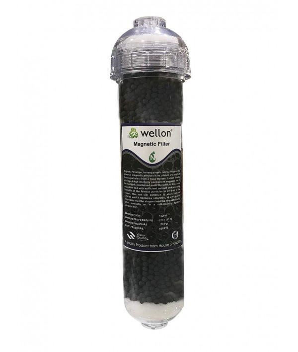 WELLON 13" Magnetic Iron Removal Filter with Magnetic Mineral Bio Ceramic Balls for All Types of Water Purifiers