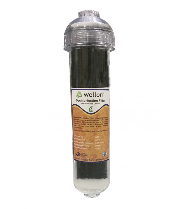 WELLON High Quality 13 INCH Dechlorination Filter Granular Activated Carbon for Chlorine Removal, Taste Changer and Odor Reduction with NSF Certified Carbon Suitable for All Types of Water Purifiers