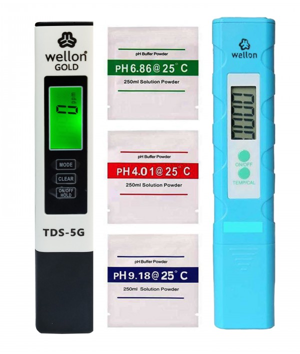 Wellon Gold 5G TDS Meter and pH Meter Combo, 0.05ph High Accuracy Pen Type  pH