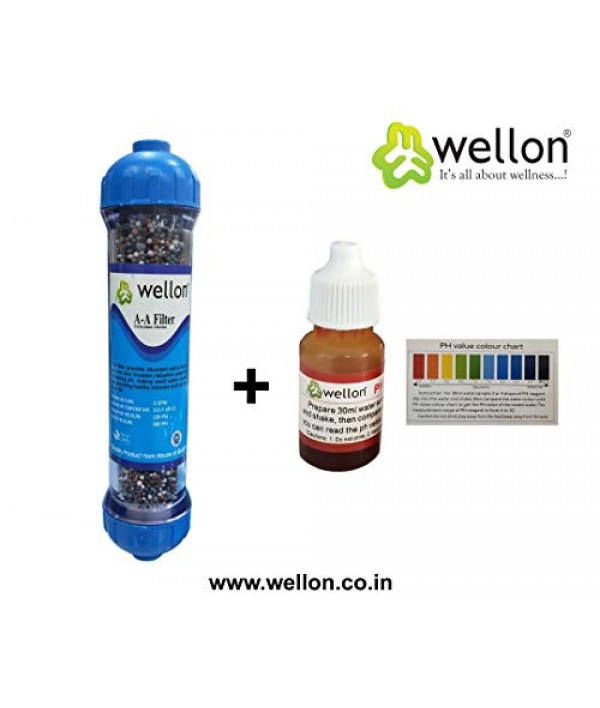 Wellon Antioxidant Alkaline Filter Cartridge 10 Inch with Ph Drop for All Kind of Water Purifier